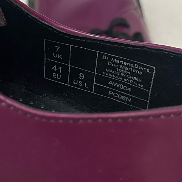 Dr. Martens Women's Purple Leather Oxford Shoes Size 9 - Picture 9 of 10